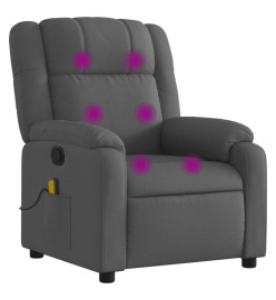 Fauteuil de massage inclinable Gris foncé Tissu