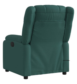 Fauteuil de massage inclinable Vert foncé Tissu