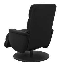 Fauteuil inclinable de massage repose-pieds noir similicuir