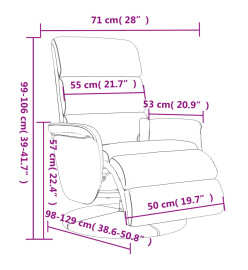 Fauteuil inclinable de massage repose-pieds noir similicuir