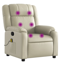 Fauteuil inclinable de massage Crème Similicuir