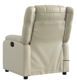 Fauteuil inclinable de massage Crème Similicuir