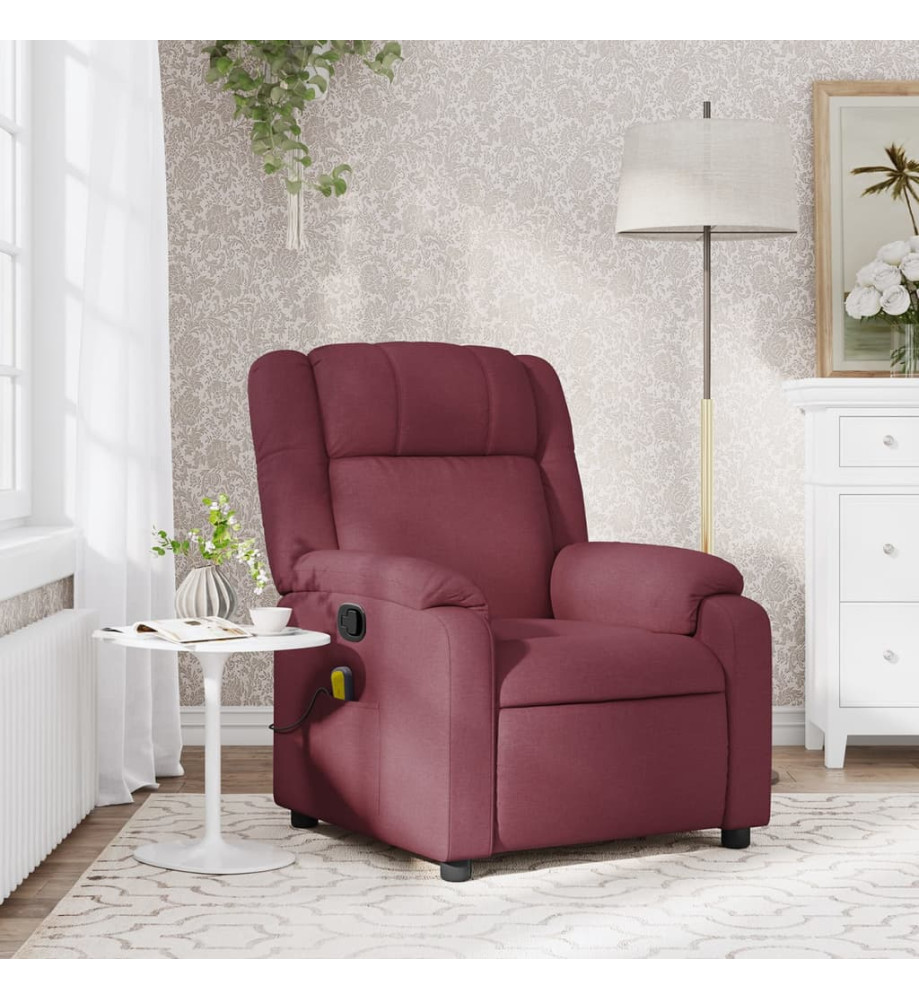 Fauteuil de massage inclinable Rouge bordeaux Tissu