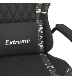 Chaise de jeu Noir et camouflage Similicuir