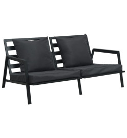 Salon de jardin 4 pcs avec coussins Aluminium Gris foncé