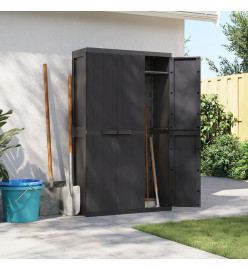 Armoire de rangement d'extérieur noir 97x37x165 cm PP