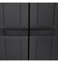Armoire de rangement d'extérieur noir 97x37x165 cm PP