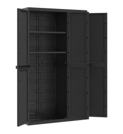 Armoire de rangement d'extérieur noir 97x37x165 cm PP