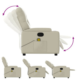 Fauteuil inclinable de massage Crème Similicuir