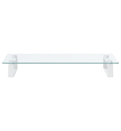 Support de moniteur blanc 60x35x8 cm verre trempé et métal