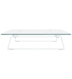 Support de moniteur blanc 60x35x8 cm verre trempé et métal