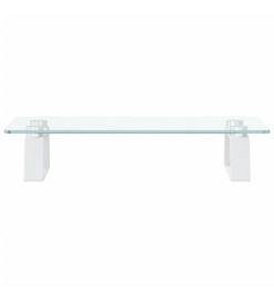 Support de moniteur blanc 40x20x8 cm verre trempé et métal