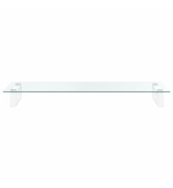 Support de moniteur blanc 80x35x8 cm verre trempé et métal