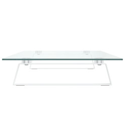 Support de moniteur blanc 80x35x8 cm verre trempé et métal