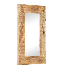 Miroir sculpté à la main 80x50x11 cm Bois de manguier solide