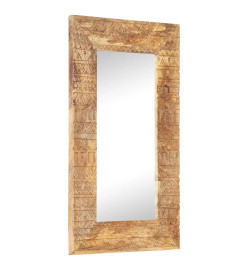 Miroir sculpté à la main 80x50x11 cm Bois de manguier solide