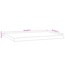 Étagère murale rectangulaire massif acacia bordure assortie