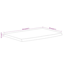 Étagère murale rectangulaire massif acacia bordure assortie