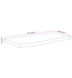 Étagère murale rectangulaire massif acacia bordure assortie