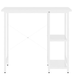 Bureau d'ordinateur Blanc 80x40x72 cm MDF et métal