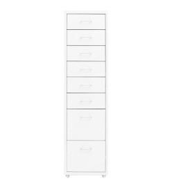 Classeur mobile Blanc 28x41x109 cm Métal