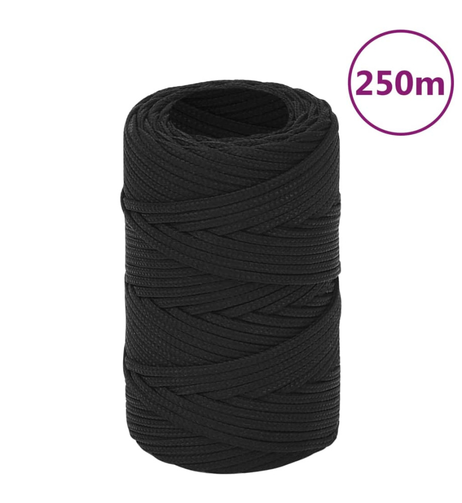 Corde de bateau Noir complet 2 mm 250 m Polypropylène