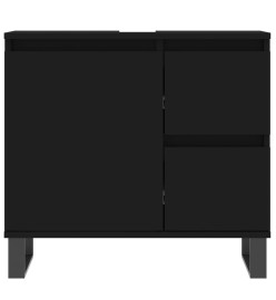 Armoire de salle de bain noir 65x33x60 cm bois d'ingénierie