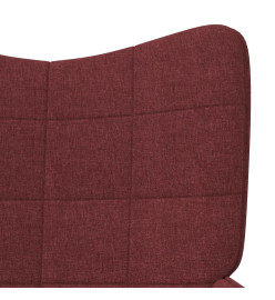 Chaise de relaxation avec tabouret Rouge bordeaux Tissu