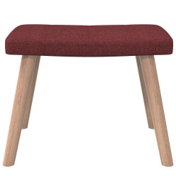 Chaise de relaxation avec tabouret Rouge bordeaux Tissu