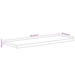 Étagère murale rectangulaire massif acacia bordure assortie