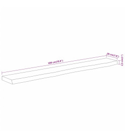 Étagère murale rectangulaire massif acacia bordure assortie