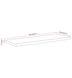 Étagère murale rectangulaire massif acacia bordure assortie