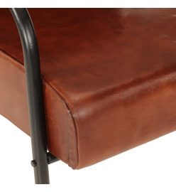 Fauteuil marron cuir véritable