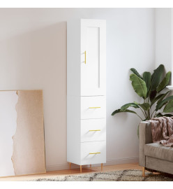 Buffet haut Blanc 34,5x34x180 cm Bois d'ingénierie