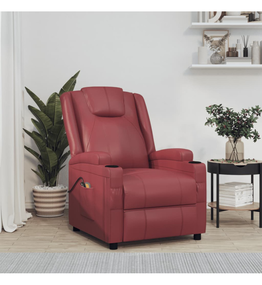 Fauteuil de massage électrique Rouge bordeaux Similicuir