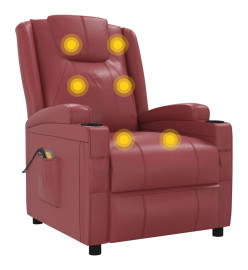 Fauteuil de massage électrique Rouge bordeaux Similicuir