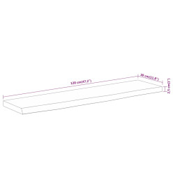 Étagère murale rectangulaire massif acacia bordure assortie