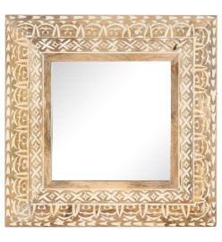 Miroir sculpté à la main 50x50x2,6 cm Bois de manguier solide