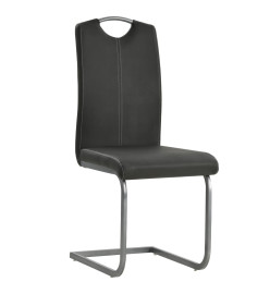 Chaises à manger cantilever lot de 4 gris similicuir