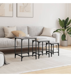 Tables basses gigognes 3 pcs sonoma gris bois d'ingénierie