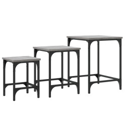 Tables basses gigognes 3 pcs sonoma gris bois d'ingénierie