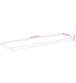 Dessus de table 140x40x2,5 cm rectangulaire bois massif acacia