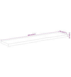 Dessus de table 180x40x2,5 cm rectangulaire bois massif acacia