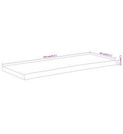 Dessus de table 110x40x2,5 cm rectangulaire bois massif acacia