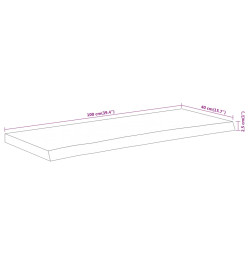 Dessus de table 100x40x2,5 cm rectangulaire bois massif acacia