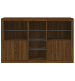 Buffet avec lumières LED chêne marron 162x37x100 cm