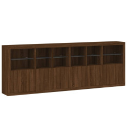 Buffet avec lumières LED chêne marron 283x37x100 cm
