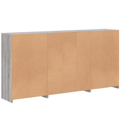 Buffet avec lumières LED sonoma gris 202x37x100 cm