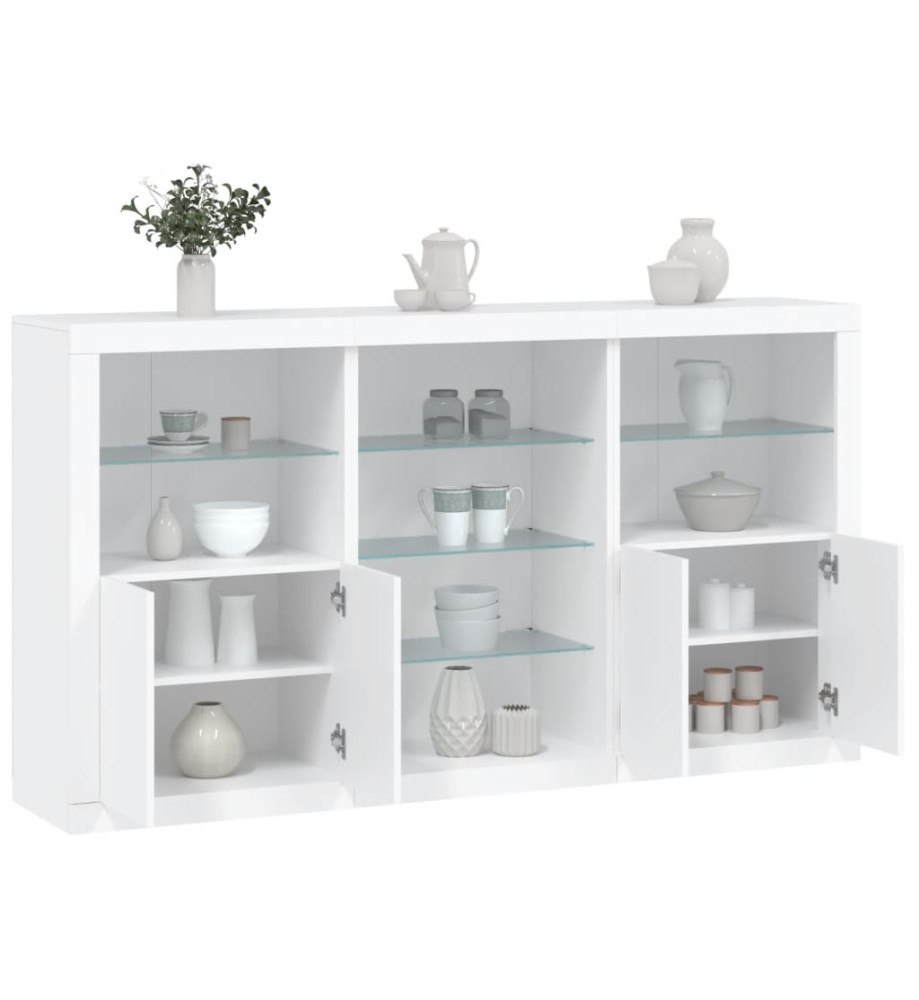 Buffet avec lumières LED blanc 181,5x37x100 cm Buffet avec lumières LED blanc 181,5x37x100 cm
