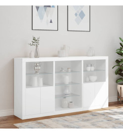 Buffet avec lumières LED blanc 181,5x37x100 cm
